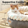 image:imageFUKUMARU Cat Bed Calming Donut Dog Beds Plush Faux FurampCorduroy Kitten Beds Cute Round Washable Pet Bed for Large Cats and Puppy Cat Cave with AntiSlip Bottom 21inch CamelGrey
