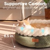 image:imageFUKUMARU Cat Bed Calming Donut Dog Beds Plush Faux FurampCorduroy Kitten Beds Cute Round Washable Pet Bed for Large Cats and Puppy Cat Cave with AntiSlip Bottom 21inch CamelGreen