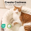 image:imageFUKUMARU Cat Bed Calming Donut Dog Beds Plush Faux FurampCorduroy Kitten Beds Cute Round Washable Pet Bed for Large Cats and Puppy Cat Cave with AntiSlip Bottom 21inch CamelCamel