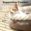 image:imageFUKUMARU Cat Bed Calming Donut Dog Beds Plush Faux FurampCorduroy Kitten Beds Cute Round Washable Pet Bed for Large Cats and Puppy Cat Cave with AntiSlip Bottom 21inch CamelCamel