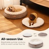 image:imageFUKUMARU Cat Bed Calming Donut Dog Beds Plush Faux FurampCorduroy Kitten Beds Cute Round Washable Pet Bed for Large Cats and Puppy Cat Cave with AntiSlip Bottom 21inch CamelCamel