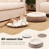 image:imageFUKUMARU Cat Bed Calming Donut Dog Beds Plush Faux FurampCorduroy Kitten Beds Cute Round Washable Pet Bed for Large Cats and Puppy Cat Cave with AntiSlip Bottom 21inch CamelCamel