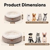 image:imageFUKUMARU Cat Bed Calming Donut Dog Beds Plush Faux FurampCorduroy Kitten Beds Cute Round Washable Pet Bed for Large Cats and Puppy Cat Cave with AntiSlip Bottom 21inch CamelCamel