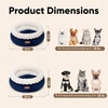 image:imageFUKUMARU Cat Bed Calming Donut Dog Beds Plush Faux FurampCorduroy Kitten Beds Cute Round Washable Pet Bed for Large Cats and Puppy Cat Cave with AntiSlip Bottom 21inch CamelBlue
