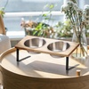 image:imageFUKUMARU Elevated Cat Bowls 15 Tilted Raised Stainless Steel Bowl Stand Small Dog Rubber Board Food Water Bowl Set Feeding Station for Cats and Puppy