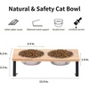image:imageFUKUMARU Elevated Cat Bowls 15 Tilted Raised Stainless Steel Bowl Stand Small Dog Rubber Board Food Water Bowl Set Feeding Station for Cats and Puppy