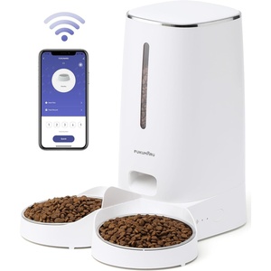 image:imageFUKUMARU Automatic Cat Feeder 4L Dog Feeders with Double Bowls Support DIY Meals and Timed Control WiFi Cat sFood Dispenser Suit for Most Pet Food