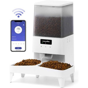 image:imageFUKUMARU Automatic Cat Feeder WiFi Automatic Dog Feeder with Freshness Preservation 5L Timed Cat Food Dispenser with Elevated Bowls Up to 10 Meals Per Day