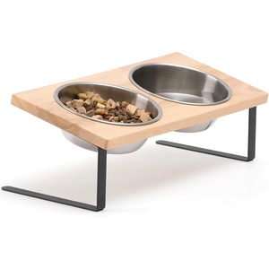 image:imageFUKUMARU Elevated Cat Bowls 15 Tilted Raised Stainless Steel Bowl Stand Small Dog Rubber Board Food Water Bowl Set Feeding Station for Cats and Puppy
