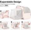 image:imageFUKUMARU Cat Backpack Carrier Expandable Small Pet Carriers for Cats with 4 Pockets Hiking Travel Carrier Bag for Small Animal Airline Approved Cat Carrier with Rollable Cover for Nervous Cat Pink