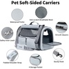 image:imageFUKUMARU Cat Carrier 4 Mesh Windows Small Dog Carrier 4 Storage Pockets Cat Travel Bag Under 15 lb Airline Approved Pet Carrier Rollable Cover for Nervous Cats PinkAsh Grey