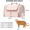 image:imageFUKUMARU Cat Carrier 4 Mesh Windows Small Dog Carrier 4 Storage Pockets Cat Travel Bag Under 15 lb Airline Approved Pet Carrier Rollable Cover for Nervous Cats PinkPink
