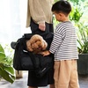 image:imageFUKUMARU Cat Carrier 4 Mesh Windows Small Dog Carrier 4 Storage Pockets Cat Travel Bag Under 15 lb Airline Approved Pet Carrier Rollable Cover for Nervous Cats PinkBlack