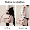 image:imageFUKUMARU Cat Carrier 4 Mesh Windows Small Dog Carrier 4 Storage Pockets Cat Travel Bag Under 15 lb Airline Approved Pet Carrier Rollable Cover for Nervous Cats PinkPink