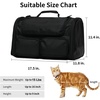 image:imageFUKUMARU Cat Carrier 4 Mesh Windows Small Dog Carrier 4 Storage Pockets Cat Travel Bag Under 15 lb Airline Approved Pet Carrier Rollable Cover for Nervous Cats PinkBlack