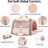 image:imageFUKUMARU Cat Carrier 4 Mesh Windows Small Dog Carrier 4 Storage Pockets Cat Travel Bag Under 15 lb Airline Approved Pet Carrier Rollable Cover for Nervous Cats PinkPink