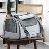 image:imageFUKUMARU Cat Carrier 4 Mesh Windows Small Dog Carrier 4 Storage Pockets Cat Travel Bag Under 15 lb Airline Approved Pet Carrier Rollable Cover for Nervous Cats PinkAsh Grey