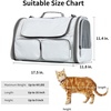 image:imageFUKUMARU Cat Carrier 4 Mesh Windows Small Dog Carrier 4 Storage Pockets Cat Travel Bag Under 15 lb Airline Approved Pet Carrier Rollable Cover for Nervous Cats PinkAsh Grey