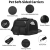 image:imageFUKUMARU Cat Carrier 4 Mesh Windows Small Dog Carrier 4 Storage Pockets Cat Travel Bag Under 15 lb Airline Approved Pet Carrier Rollable Cover for Nervous Cats PinkBlack