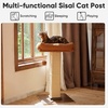 image:imageFUKUMARU Cat Scratching Post RetroStyle Tall Scratch Posts with Perch for Indoor Cats Adults Large Cat Scratcher Tower with Bed Natural Sisal amp Solid WoodBrown