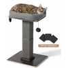 image:imageFUKUMARU Cat Scratching Post RetroStyle Tall Scratch Posts with Perch for Indoor Cats Adults Large Cat Scratcher Tower with Bed Natural Sisal amp Solid WoodGrey