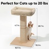 image:imageFUKUMARU Cat Scratching Post RetroStyle Tall Scratch Posts with Perch for Indoor Cats Adults Large Cat Scratcher Tower with Bed Natural Sisal amp Solid WoodBeige
