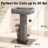image:imageFUKUMARU Cat Scratching Post RetroStyle Tall Scratch Posts with Perch for Indoor Cats Adults Large Cat Scratcher Tower with Bed Natural Sisal amp Solid WoodGrey