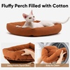 image:imageFUKUMARU Cat Scratching Post RetroStyle Tall Scratch Posts with Perch for Indoor Cats Adults Large Cat Scratcher Tower with Bed Natural Sisal amp Solid WoodBrown