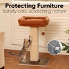 image:imageFUKUMARU Cat Scratching Post RetroStyle Tall Scratch Posts with Perch for Indoor Cats Adults Large Cat Scratcher Tower with Bed Natural Sisal amp Solid WoodBrown