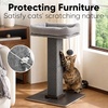 image:imageFUKUMARU Cat Scratching Post RetroStyle Tall Scratch Posts with Perch for Indoor Cats Adults Large Cat Scratcher Tower with Bed Natural Sisal amp Solid WoodGrey