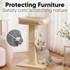 image:imageFUKUMARU Cat Scratching Post RetroStyle Tall Scratch Posts with Perch for Indoor Cats Adults Large Cat Scratcher Tower with Bed Natural Sisal amp Solid WoodBeige