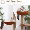 image:imageFUKUMARU Cat Tree 4 in 1 Large Modern Cats Tower with Jute Scratching Post and Hammock Wood Cat Condo with silvervine Balls Brown Cat Climber Stand Playhouse for Indoor Cats Retro StyleBrown