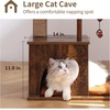 image:imageFUKUMARU Cat Tree 4 in 1 Large Modern Cats Tower with Jute Scratching Post and Hammock Wood Cat Condo with silvervine Balls Brown Cat Climber Stand Playhouse for Indoor Cats Retro StyleBrown