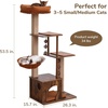image:imageFUKUMARU Cat Tree 4 in 1 Large Modern Cats Tower with Jute Scratching Post and Hammock Wood Cat Condo with silvervine Balls Brown Cat Climber Stand Playhouse for Indoor Cats Retro StyleBrown