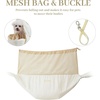 image:imageFUKUMARU Dog Sling DIY Strap Puppy Carrier Sling for 512lbs Small Dogs Ultralight Cat Travel Purse with Mesh Bag Pets Papoose Carrier Foldable and Machine Washable 2244  169  118inchCream