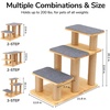image:imageFUKUMARU Dog Stairs Solid Wood Pet Stairs with Cat Scratching Post Transformable Cat Ramp Can Hold Up to 200 lbs 20 Inch Pet Steps for Dogs and Cats to Climb High Bed and Couch Over 6 CombinationsGrey