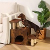 image:imageFUKUMARU Dog Stairs Solid Wood Pet Stairs with Cat Scratching Post Transformable Cat Ramp Can Hold Up to 200 lbs 20 Inch Pet Steps for Dogs and Cats to Climb High Bed and Couch Over 6 CombinationsBrown