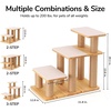 image:imageFUKUMARU Dog Stairs Solid Wood Pet Stairs with Cat Scratching Post Transformable Cat Ramp Can Hold Up to 200 lbs 20 Inch Pet Steps for Dogs and Cats to Climb High Bed and Couch Over 6 CombinationsBeige