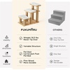 image:imageFUKUMARU Dog Stairs Solid Wood Pet Stairs with Cat Scratching Post Transformable Cat Ramp Can Hold Up to 200 lbs 20 Inch Pet Steps for Dogs and Cats to Climb High Bed and Couch Over 6 CombinationsWhite