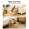 image:imageFUKUMARU Dog Stairs Solid Wood Pet Stairs with Cat Scratching Post Transformable Cat Ramp Can Hold Up to 200 lbs 20 Inch Pet Steps for Dogs and Cats to Climb High Bed and Couch Over 6 CombinationsBeige