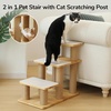 image:imageFUKUMARU Dog Stairs Solid Wood Pet Stairs with Cat Scratching Post Transformable Cat Ramp Can Hold Up to 200 lbs 20 Inch Pet Steps for Dogs and Cats to Climb High Bed and Couch Over 6 CombinationsBeige