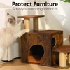 image:imageFUKUMARU Dog Stairs Solid Wood Pet Stairs with Cat Scratching Post Transformable Cat Ramp Can Hold Up to 200 lbs 20 Inch Pet Steps for Dogs and Cats to Climb High Bed and Couch Over 6 CombinationsBrown