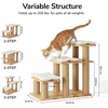 image:imageFUKUMARU Dog Stairs Solid Wood Pet Stairs with Cat Scratching Post Transformable Cat Ramp Can Hold Up to 200 lbs 20 Inch Pet Steps for Dogs and Cats to Climb High Bed and Couch Over 6 CombinationsWhite