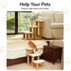 image:imageFUKUMARU Dog Stairs Solid Wood Pet Stairs with Cat Scratching Post Transformable Cat Ramp Can Hold Up to 200 lbs 20 Inch Pet Steps for Dogs and Cats to Climb High Bed and Couch Over 6 CombinationsWhite