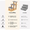 image:imageFUKUMARU Dog Stairs Solid Wood Pet Stairs with Cat Scratching Post Transformable Cat Ramp Can Hold Up to 200 lbs 20 Inch Pet Steps for Dogs and Cats to Climb High Bed and Couch Over 6 CombinationsGrey