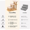 image:imageFUKUMARU Dog Stairs Solid Wood Pet Stairs with Cat Scratching Post Transformable Cat Ramp Can Hold Up to 200 lbs 20 Inch Pet Steps for Dogs and Cats to Climb High Bed and Couch Over 6 CombinationsBeige