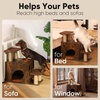 image:imageFUKUMARU Dog Stairs Solid Wood Pet Stairs with Cat Scratching Post Transformable Cat Ramp Can Hold Up to 200 lbs 20 Inch Pet Steps for Dogs and Cats to Climb High Bed and Couch Over 6 CombinationsBrown