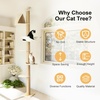 image:imageFUKUMARU Floor to Ceiling Cat Tree 6 Level Adjustable Height 610 ft Climbing Tower with Thickened Scratching Posts Cats Activity Center with Cozy Hammock  Beige120 inch