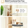 image:imageFUKUMARU Floor to Ceiling Cat Tree 6 Level Adjustable Height 610 ft Climbing Tower with Thickened Scratching Posts Cats Activity Center with Cozy Hammock  Beige118 inch