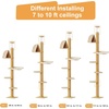 image:imageFUKUMARU Floor to Ceiling Cat Tree 6 Level Adjustable Height 610 ft Climbing Tower with Thickened Scratching Posts Cats Activity Center with Cozy Hammock  Beige120 inch